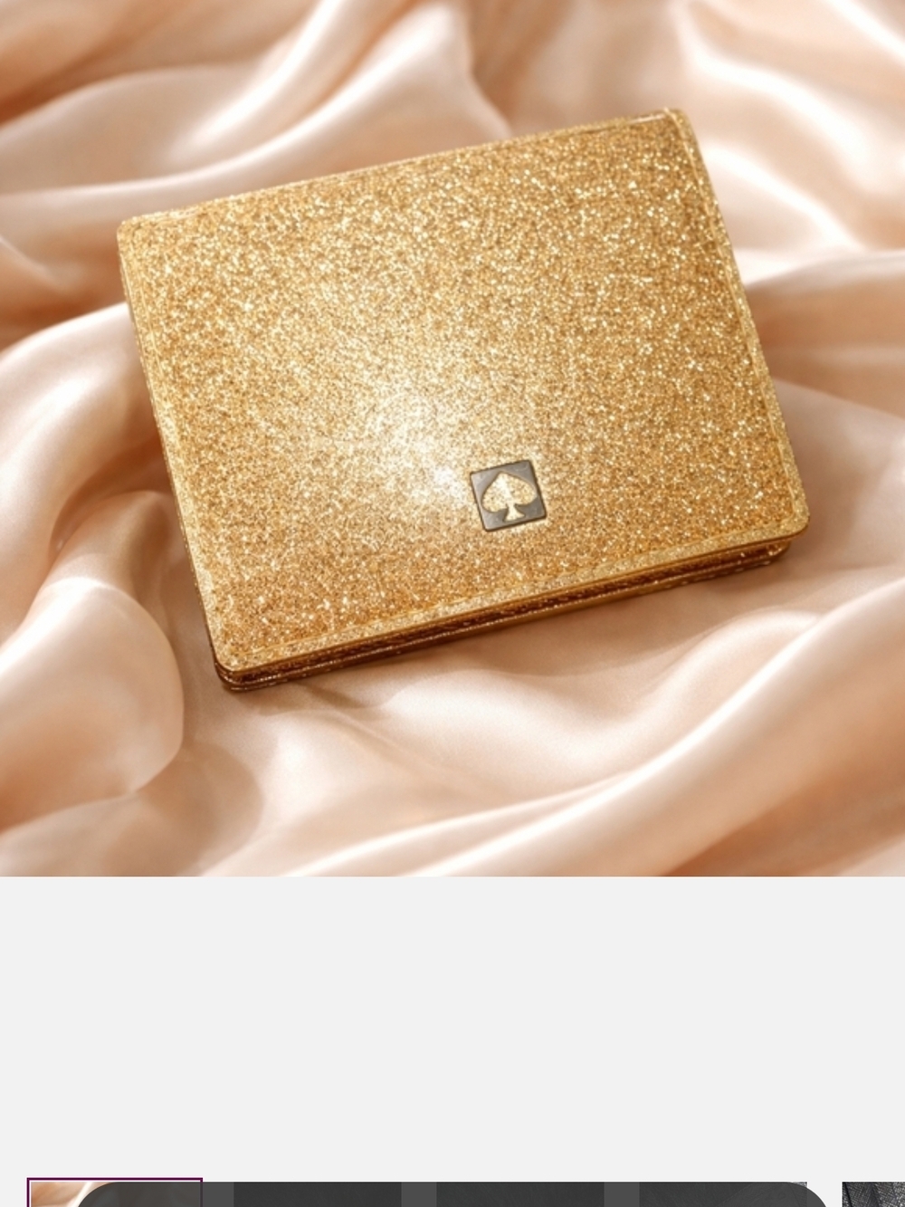 Kate Spade Gold Glitter Compact Wallet